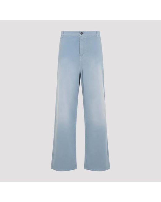 Miu Miu Blue Astrale Cotton Trousers