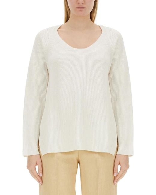Fabiana Filippi White V-Neck Sweater