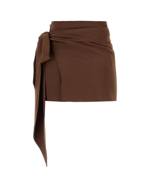 Prada Brown Crepe Mini Skirt