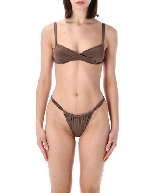 BELAMER Gray Lara Ribbed Bikini Bottom