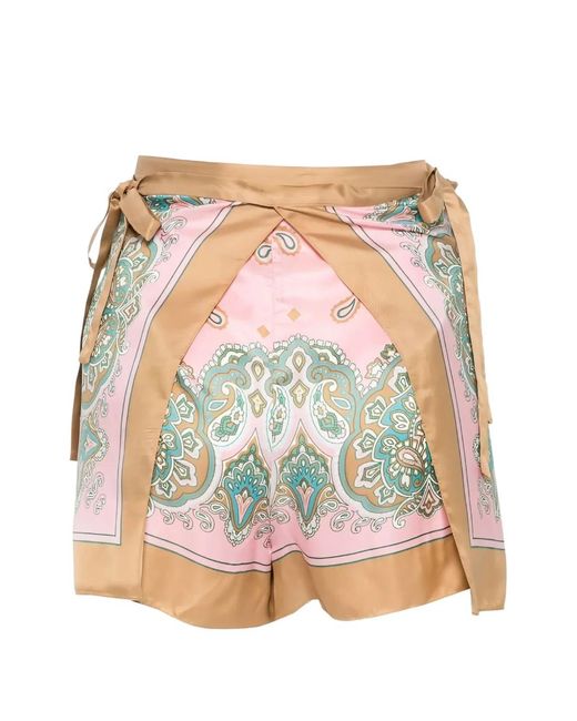 Pinko Pink Viscose Silk Trousers