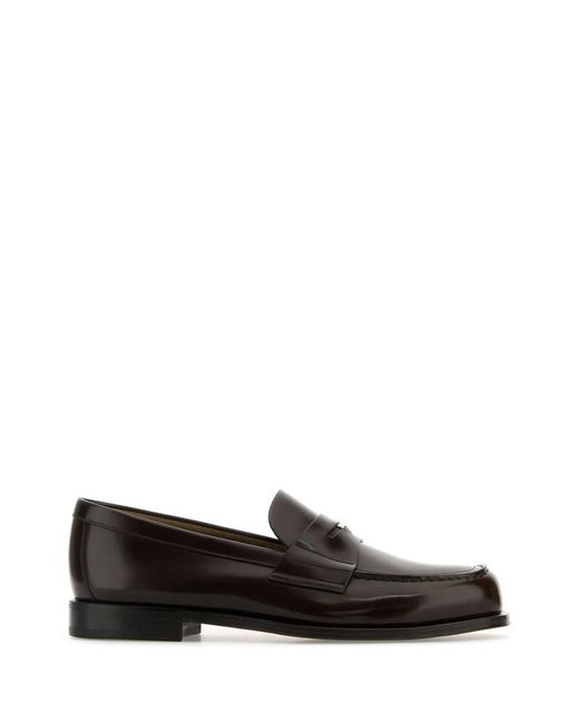 Prada Black Chocolate Leather Loafers for men