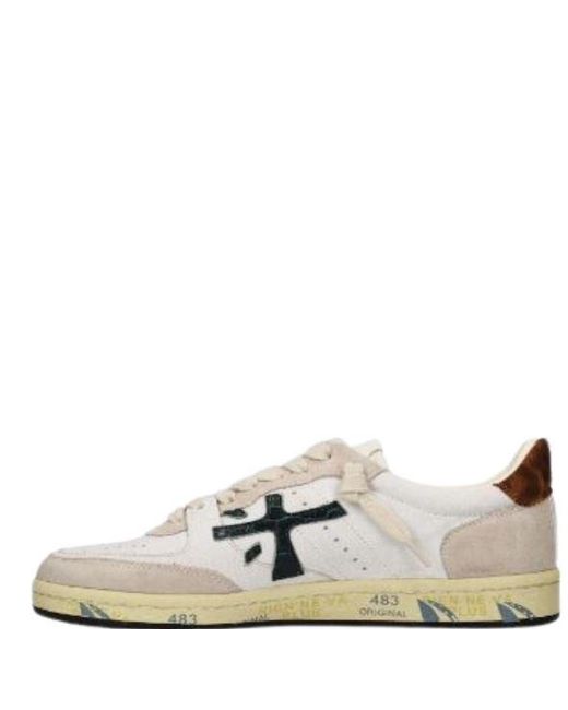 Premiata White Rubber Fabric Shoes