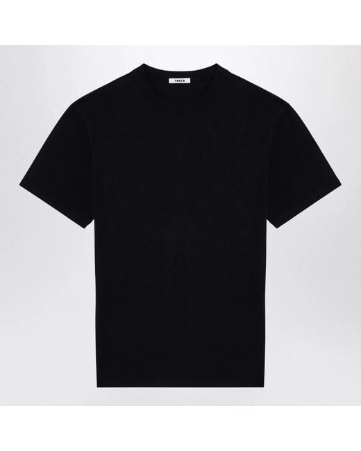 Tekla Black Cotton Crew-Neck T-Shirt for men
