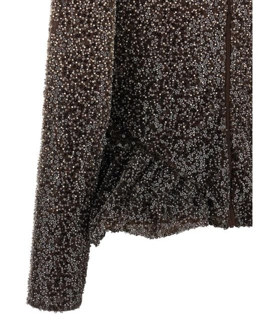 ROTATE BIRGER CHRISTENSEN Black Rotate Birger Christensen Sequin Top