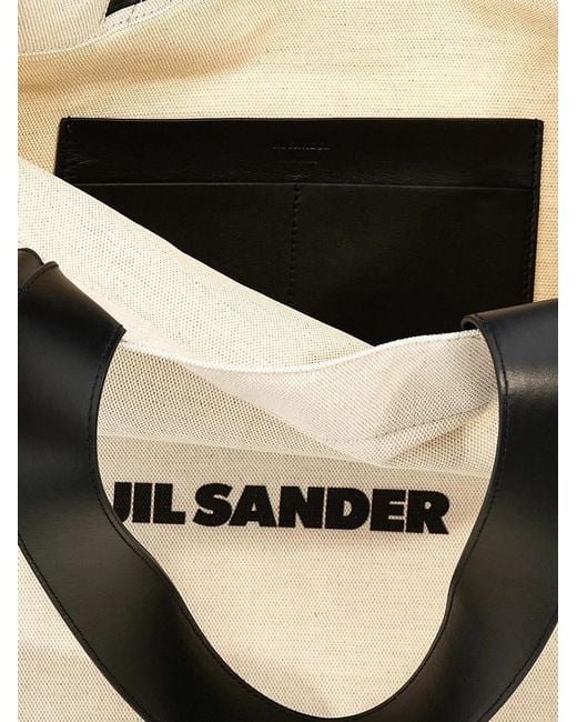 Jil Sander Natural 'Flat Shopper' Large Shopping Bag