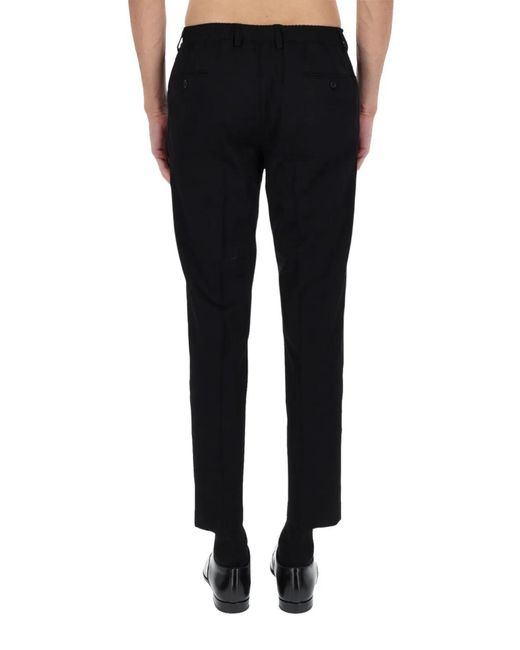 Dolce & Gabbana Black Dolce & Gabbana Straight Wool Pants for men