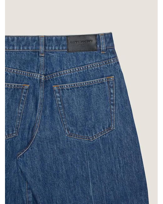 Givenchy Blue Raw Edge Wide Leg Denim Trousers