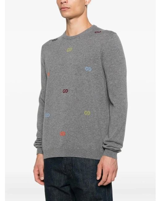 Gucci Gray Gg Jumper for men