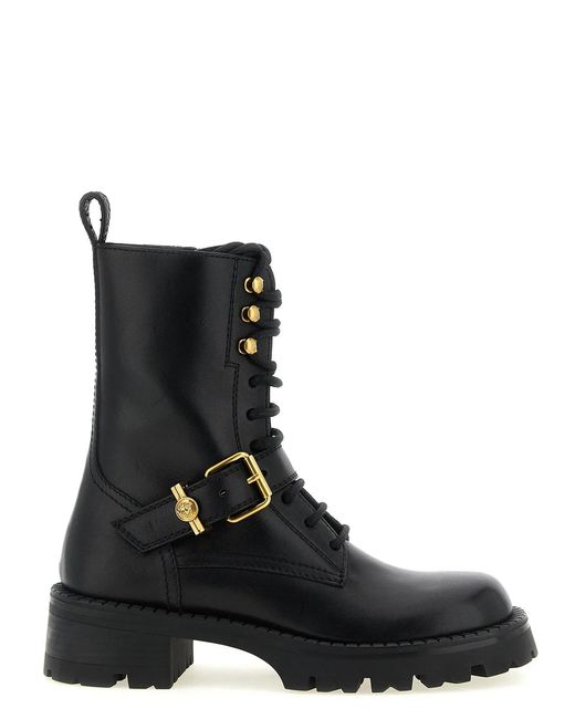 Versace Black Ankle Boots With Buckle