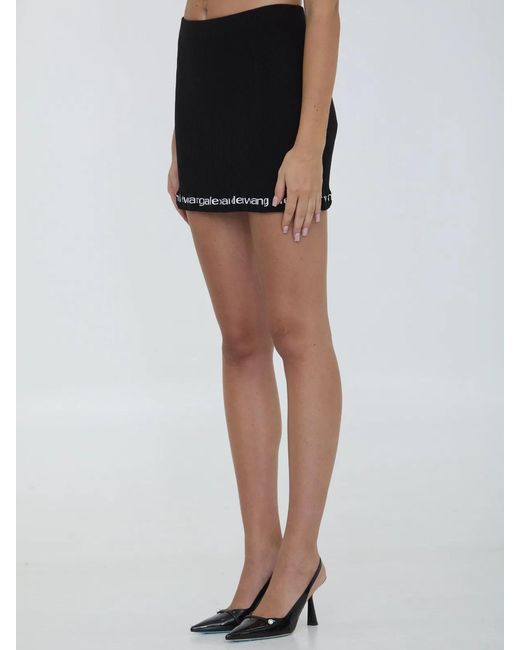 Alexander Wang Black Ribbed Mini Skirt