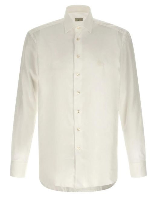 Etro White Paisley Shirt Shirt And Blouse for men