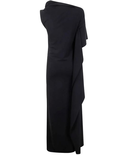 Max Mara Black Long Asymetrical "Nicchia" Dress