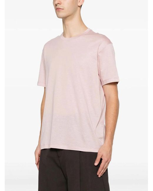 Paul & Shark Pink Paul & Shark Cotton Blend T-Shirt With Tone-On-Tone Logo Print for men