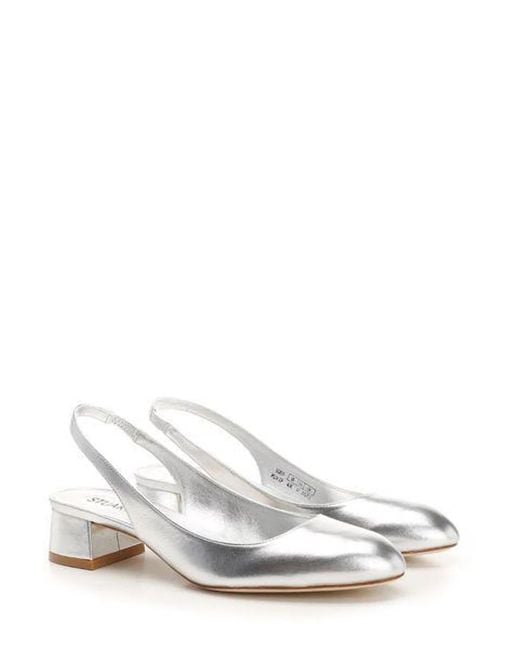 Stuart Weitzman White Vivienne 35 Slingbac;Slv;5.5 C