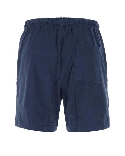 Harmony Blue Cotton Bermuda Shorts for men