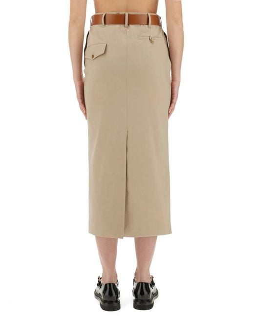 Moschino Couture Natural Tailored Twist Long Skirt