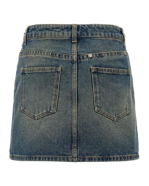Givenchy Blue Denim Mini Skirt