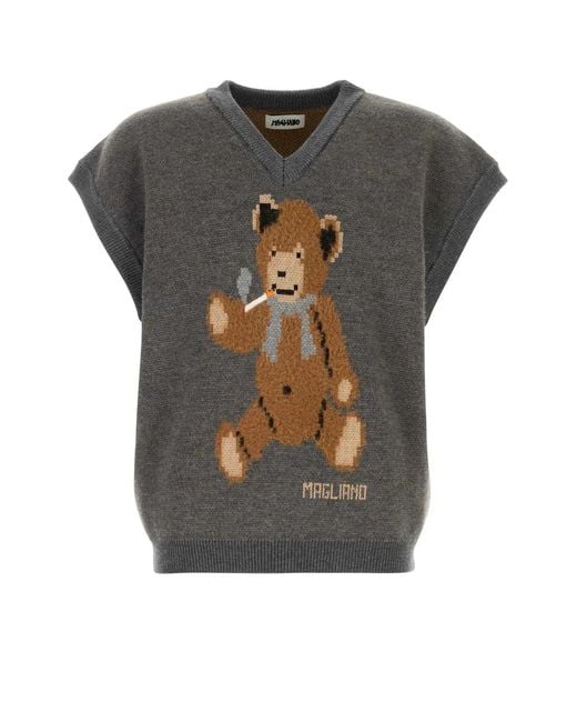 Magliano Gray U58323178 Teddy Bear Vest for men