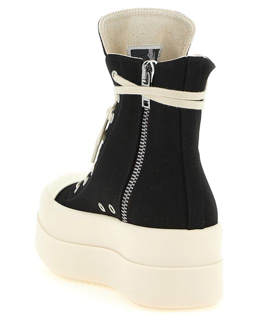 Rick Owens Black 'Mega Bumper Sneaks' Denim Sneakers