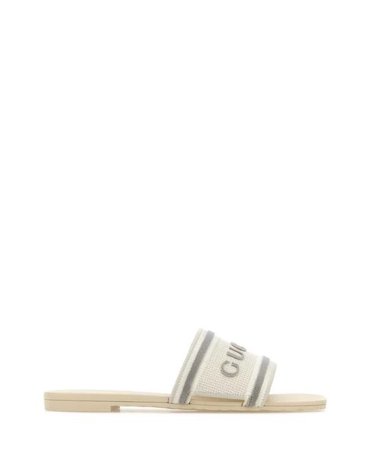 Gucci White Sliders
