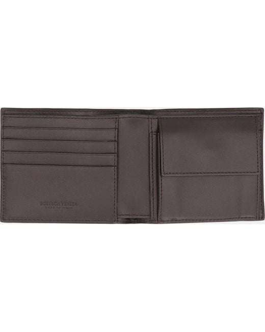 Bottega Veneta Gray Intrecciato Bi-Fold Wallet for men