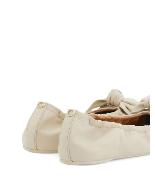 Ferragamo Natural Leather Flat Shoes