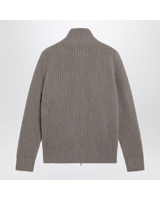 MM6 by Maison Margiela Gray Ribbed Knit Jacket for men