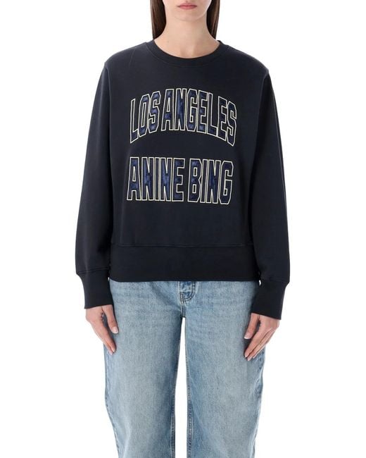 Anine Bing Blue Harry Shrunken Sweatshirt