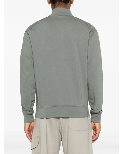 C P Company Gray C.P.Company Polo Collar Cotton Sweatshirt for men