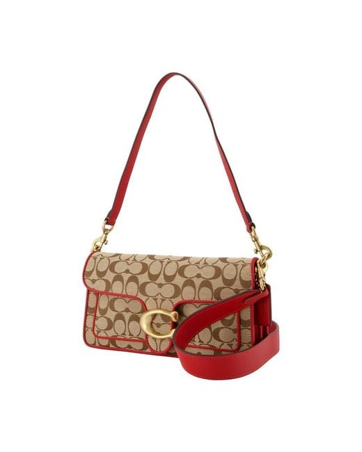 COACH Red Soft Tabby 26 Signature Shoulder Bag