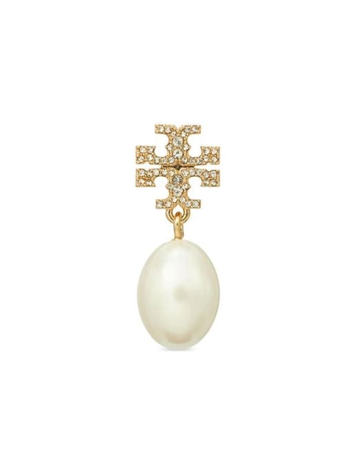 Tory Burch White Kira Pearl Earrings