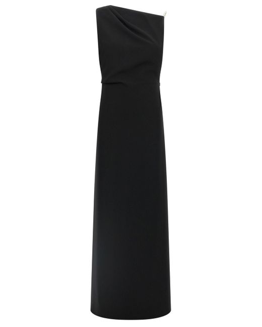 faux wrap maxi dress Anne Klein Women's V-Neck Belted Long-Sleeve Maxi Dress