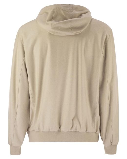 Fedeli Natural Reversible Bomber Jacket With Hood for men
