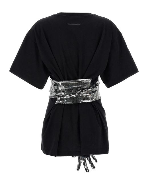MM6 by Maison Margiela Black Sequin Gloves T-Shirt