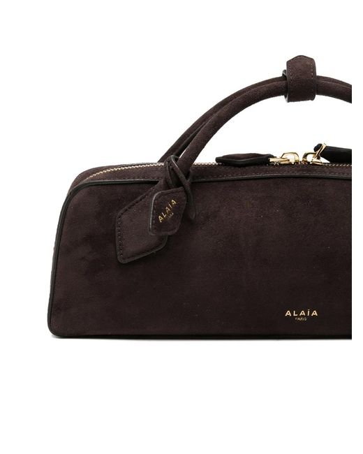 Alaïa Brown Alaia Le Teckel Suede Top-Handle Tote Bag