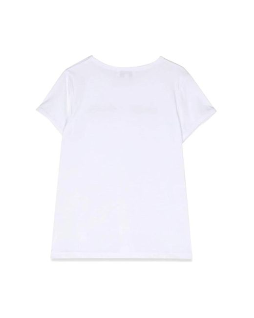 Sonia Rykiel White T-Shirt Logo Contrasting Profiles