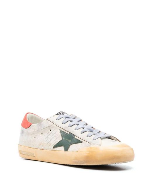 Golden Goose Deluxe Brand White Super-Star Distressed Low-Top Sneakers
