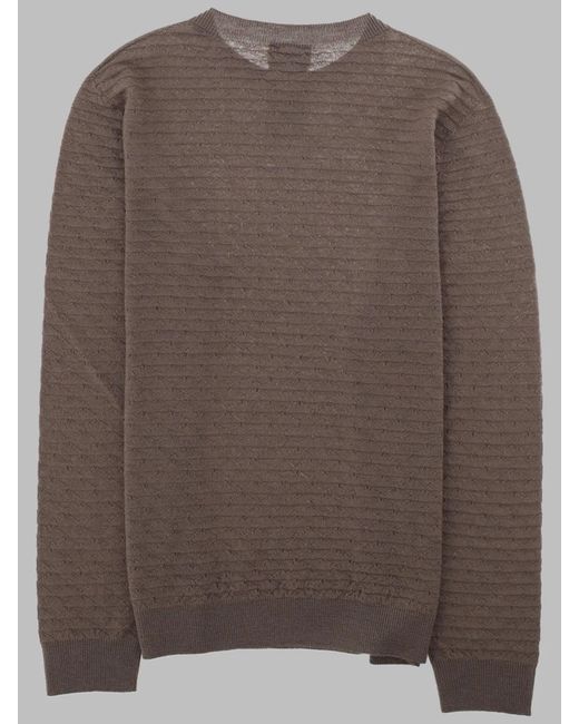 Giorgio Armani Brown Textured Crew Neck Sweater for men