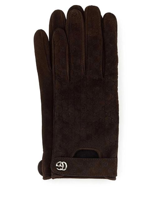Gucci Black Suede Gloves