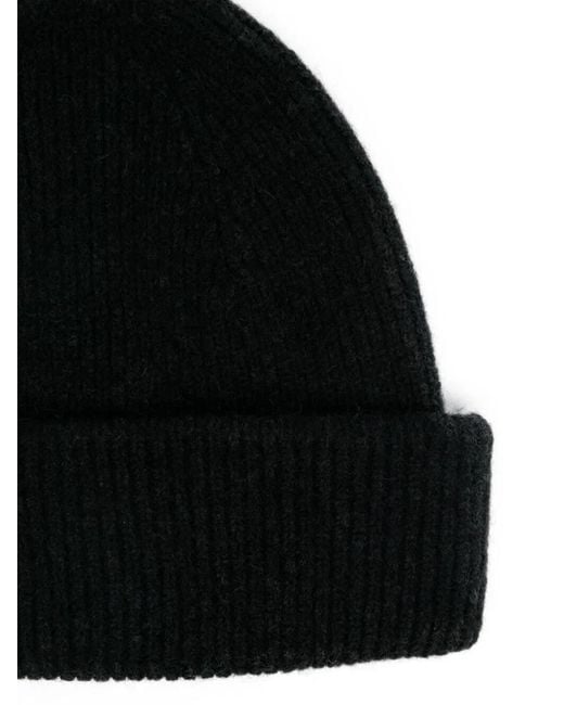Nuur Black Wool Hat Double Flap for men