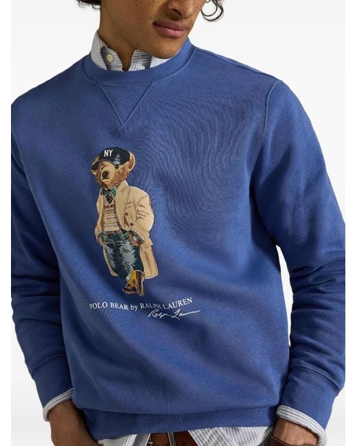 Polo Ralph Lauren Blue Polo Bear Fleece Pullover for men