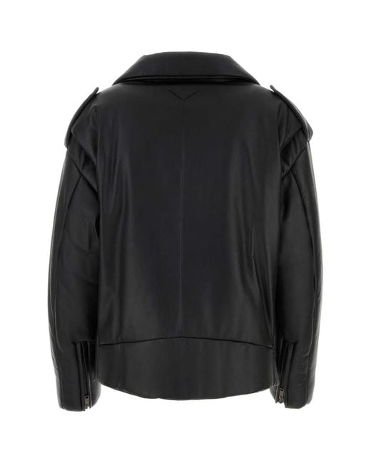 Prada Black Nappa Leather Padded Jacket