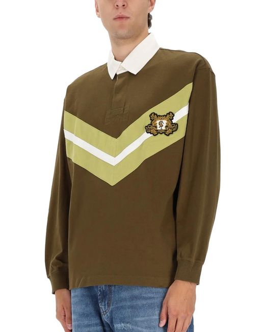 HUGO Green Polo Shirt With College Style Logo for men