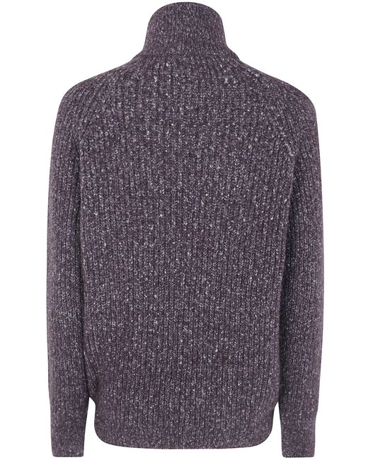 Mrz Purple Zip Turtleneck Sweater