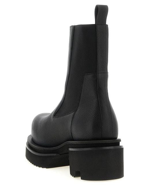 Rick Owens Black 'Beatle Bogun' Ankle Boots for men