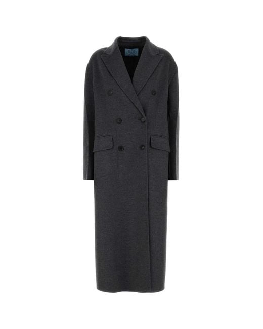 Prada Black Wool And Cashmere Coat