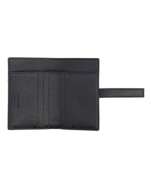 Balmain Gray Monogram Card Holder With Padlock for men