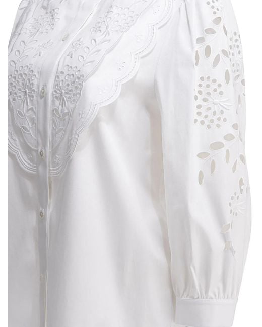 Valentino White Embroidered Casual Shirt