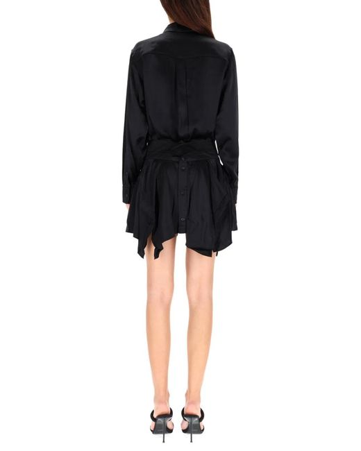 T By Alexander Wang Black Double Chemisier Dress